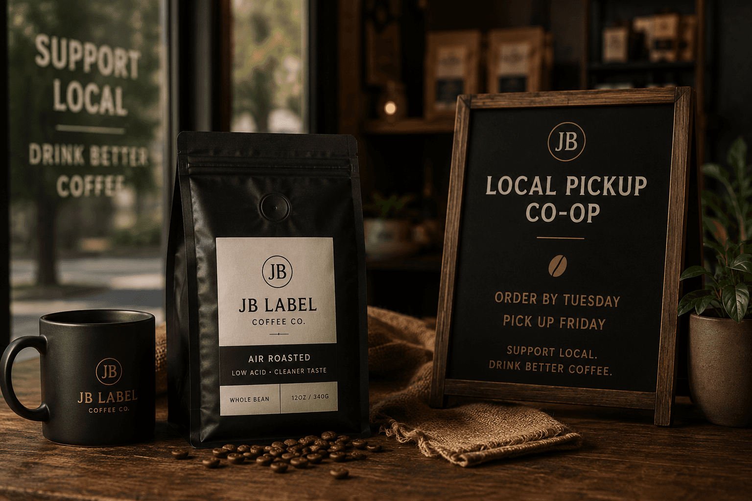 JB Label local pickup co-op